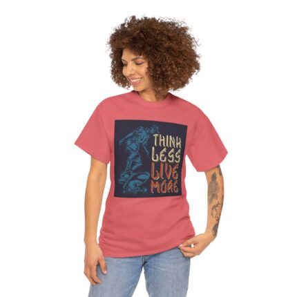 Skateboarding Graphic Tee, Think Less Live More Shirt, Unisex Cotton T-Shirt, Casual Wear, Gift for Skate Lovers, Streetwear